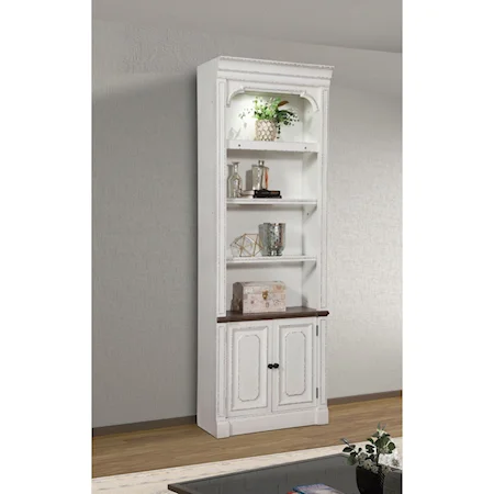 Relaxed Vintage 32 in. Open Top Bookcase with Display Lighting